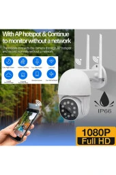Yeni Nesil Dış Mekan Full Hd Kablosuz Su Geçirmez Hareket Sensörlü Gece Görüşlü Ip Kamera SD KARTLI - 2