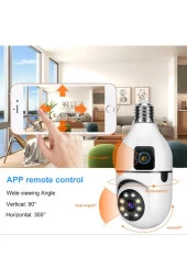 Kablosuz IP Güvenlik Gözetleme Kamerası Çift Lensli Otomatik Takip Panoramik Ampul Kamera Kablosuz - 4