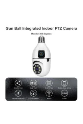 Kablosuz IP Güvenlik Gözetleme Kamerası Çift Lensli Otomatik Takip Panoramik Ampul Kamera Kablosuz - 5