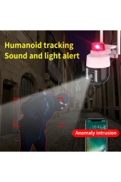 Gece Görüşlü Led Işıklı 360° Dönebilen Alarmlı Ip Wifi Dış Ortam Güvenlik Kamerası Polis ışıklı - 3