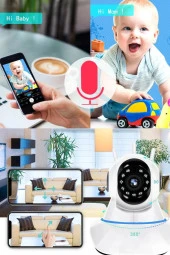 Kablosuz Bebek Izleme Kamerası Wifi Gece Görüşlü Ip Kamera Çift Yönlü Ses İletimi, Nesne Takip - 4