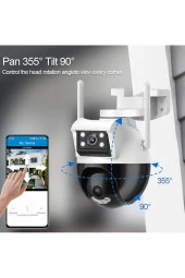 Çift Kameralı Su Geçirmez Yeni Nesil Dış Mekan Kamera Gece Görüşlü Nesne Takip Özellikli FULHD 1080P - 3