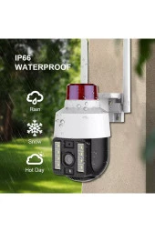 Gece Görüşlü Led Işıklı 360° Dönebilen Alarmlı Ip Wifi Dış Ortam Güvenlik Kamerası Polis ışıklı - 4