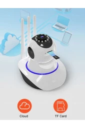 Kablosuz Wifi Ip Kamera 3 Antenli 1080P Full Hd 3 Mp Hareketli Gece Görüşlü Güvenlik Kamerası - 5