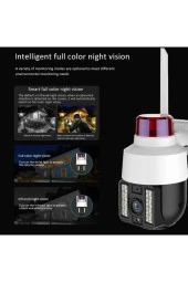 Gece Görüşlü Led Işıklı 360° Dönebilen Alarmlı Ip Wifi Dış Ortam Güvenlik Kamerası Polis ışıklı - 5