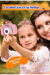 Doğum Günü Hediyesi Çocuklar İçin Dijital Fotoğraf Makinesi,5 Adet Oyunlu 4GB SD Kart Hediyeli - 2