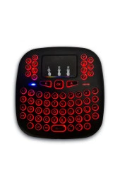 Yeni Nesil Işıklı Kablosuz Mini Klavye Tv Televizyon Ps3 Dokunmatik Pilli Touchpadli Klavye - 3