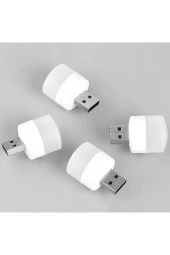 Mini USB Kamp ve Gece Lambası Yuvarlak LED Lamba 4 Adet Uyumlu - 1