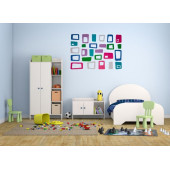 DUVAR SÜSÜ (STİCKER) 2 ADET RENKLİ KARELİ PVC 48X33X0,5CM - 1