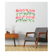 DUVAR SÜSÜ (STİCKER) 2 ADET PEMBE GÜLLÜ ŞEFFAF FİLMLİ PVC 70X50X0,5CM - 1