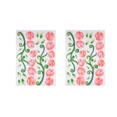 DUVAR SÜSÜ (STİCKER) 2 ADET PEMBE GÜLLÜ ŞEFFAF FİLMLİ PVC 70X50X0,5CM - 2