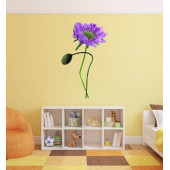 DUVAR SÜSÜ (STİCKER) 2 ADET MOR ÇİÇEKLİ ŞEFFAF FİLMLİ PVC 70X50X0,5CM - 3
