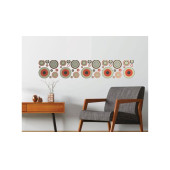 DUVAR SÜSÜ (STİCKER) 2 ADET GEOMETRİK HALKALI PVC 48X33X0,5CM - 1