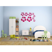 DUVAR SÜSÜ (STİCKER) 2 ADET PEMBE ÇİÇEKLİ ŞEFFAF FİLMLİ PVC 48X33X0,5CM - 1