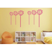 DUVAR SÜSÜ (STİCKER) 2 ADET PEMBE PAPATYALI ŞEFFAF FİLMLİ PVC 48X33X0,5CM - 3