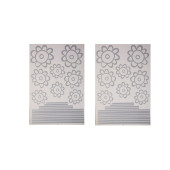 DUVAR SÜSÜ (STİCKER) 2 ADET GRİ PAPATYALI ŞEFFAF FİLMLİ PVC 48X33X0,5CM - 2