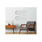 DUVAR SÜSÜ (STİCKER) 2 ADET GRİ PAPATYALI ŞEFFAF FİLMLİ PVC 48X33X0,5CM - 3