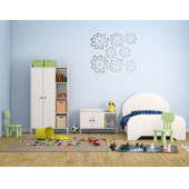 DUVAR SÜSÜ (STİCKER) 2 ADET GRİ PAPATYALI ŞEFFAF FİLMLİ PVC 48X33X0,5CM - 4