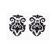 DUVAR SÜSÜ (STİCKER) 2 ADET SİYAH ÇİÇEKLİ ŞEFFAF FİLMLİ PVC 48X33X0,5CM - 1