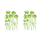 DUVAR SÜSÜ (STİCKER) 2 ADET YEŞİL ÇİÇEKLİ ŞEFFAF FİLMLİ PVC 48X33X0,5CM - 2