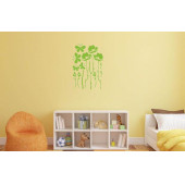 DUVAR SÜSÜ (STİCKER) 2 ADET YEŞİL ÇİÇEKLİ ŞEFFAF FİLMLİ PVC 48X33X0,5CM - 4