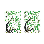 DUVAR SÜSÜ (STİCKER) 2 ADET AĞAÇLI ŞEFFAF FİLMLİ PVC 70X50X0,5CM - 2