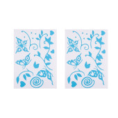 DUVAR SÜSÜ (STİCKER) 2 ADET MAVİ KELEBEKLİ ŞEFFAF FİLMLİ PVC 48X33X0,5CM - 2