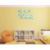 DUVAR SÜSÜ (STİCKER) 2 ADET MAVİ KELEBEKLİ ŞEFFAF FİLMLİ PVC 48X33X0,5CM - 3