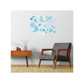 DUVAR SÜSÜ (STİCKER) 2 ADET MAVİ KELEBEKLİ ŞEFFAF FİLMLİ PVC 48X33X0,5CM - 4