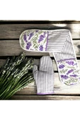 Lavanta Desen 4’lü Mutfak Seti ; Mutfak Önlüğü, Fırın Eldiveni, El Havlusu Ve Tutacak Takımı - 5