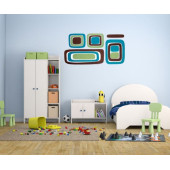 DUVAR SÜSÜ (STİCKER) 2 ADET KARELİ MAVİ,YEŞİL DESEN PVC 61X30X0,5CM - 1