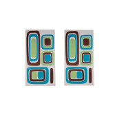 DUVAR SÜSÜ (STİCKER) 2 ADET KARELİ MAVİ,YEŞİL DESEN PVC 61X30X0,5CM - 2