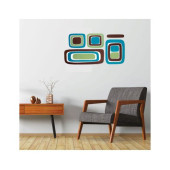 DUVAR SÜSÜ (STİCKER) 2 ADET KARELİ MAVİ,YEŞİL DESEN PVC 61X30X0,5CM - 4