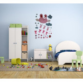 DUVAR SÜSÜ (STİCKER) 2 ADET TAVŞAN DESENLİ PVC 70X50X0,5CM - 1