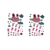 DUVAR SÜSÜ (STİCKER) 2 ADET TAVŞAN DESENLİ PVC 70X50X0,5CM - 2