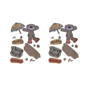 DUVAR SÜSÜ (STİCKER) 2 ADET ÇAMURLU AYI DESENLİ PVC 70X50X0,5CM - 2