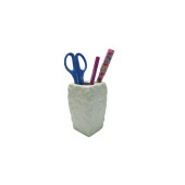 KALEMLİK ÇİÇEKLİ SU YEŞİLİ SERAMİK OFİS GERECİ 7X7X12CM - 1