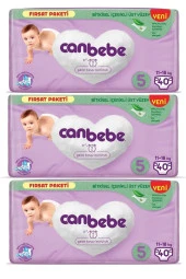 Canbebe 5 Beden Bebek Bezi Junior 11-18KG Fırsat Paketi 120 Adet - 1