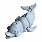 3D Hareketli Gülen Yunus Figürlü Oyuncak - Beyaz thumbnail 1