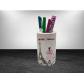 KALEMLİK EYFEL KULESİ MODEL SERAMİK OFİS GERECİ 7X7X11CM - 2