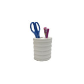 KALEMLİK OVAL ÇİZGİLİ MODEL SERAMİK OFİS GERECİ  9X6X11CM - 1