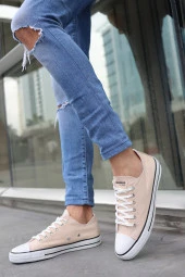 Tomiross Unısex Bej Garantili Ortopedik Keten Günlük Kullanım Sneaker Ayakkabı X-STAR-7284 - 4