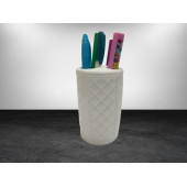 KALEMLİK BAKLAVA DESENLİ SERAMİK OFİS GERECİ 6X6X11CM - 2