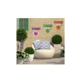 BALKON,BAHÇE VE ODA HOŞGELDİNİZ TABELASI 3 LÜ SET ÇİÇEKLİ 26X20X0,2CM - 3