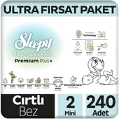 Sleepy Bio Natural Premium Plus Ultra Fırsat Paketi Bebek Bezi 2 Numara Mini 240 Adet - 1