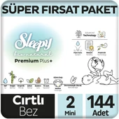 Sleepy Bio Natural Premium Plus Süper Fırsat Paketi Bebek Bezi 2 Numara Mini 144 Adet thumbnail 1