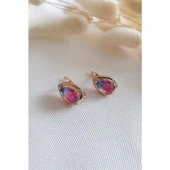 Ametist Taşlı Damla Küpe - 1