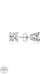 Swarovski Zirconia Kadın 0,28 Karat Modern Figür Gümüş Küpe - 1