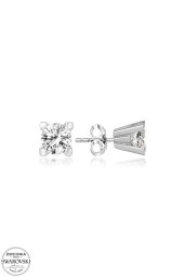 Swarovski Zirconia Kadın 0,28 Karat Pırlanta Gümüş Küpe - 1