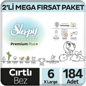 Sleepy Bio Natural Premium Plus 2'li Mega Fırsat Paketi Bebek Bezi 6 Numara Xlarge 184 Adet - 1